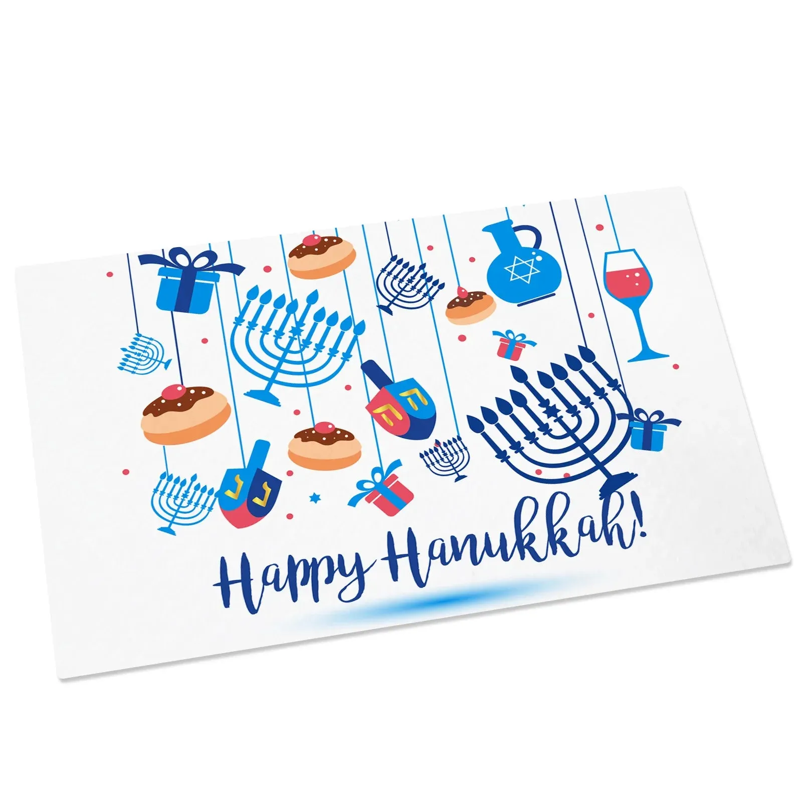 Hanukkah Mat Floor Non Slip Bathroom Kithen Rug Menorah Jewish Home Welcome Carpet For House Long Short Strip Door Mats