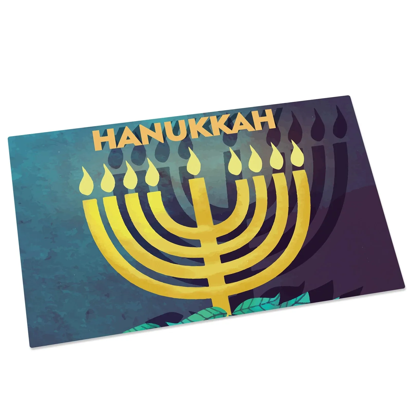 Hanukkah Mat Floor Non Slip Bathroom Kithen Rug Menorah Jewish Home Welcome Carpet For House Long Short Strip Door Mats
