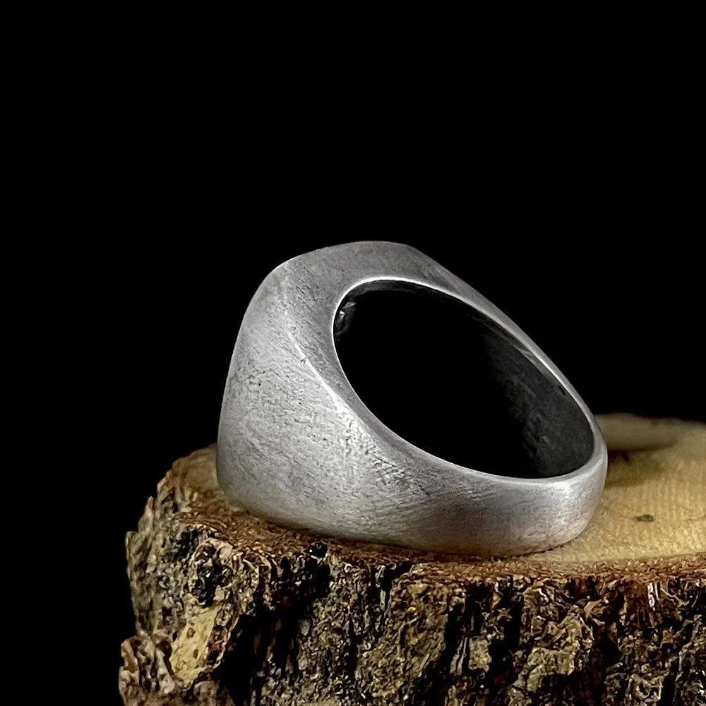 Heavy Men's Ring Blank Signet 7mm Wide Band in SOLID Silver