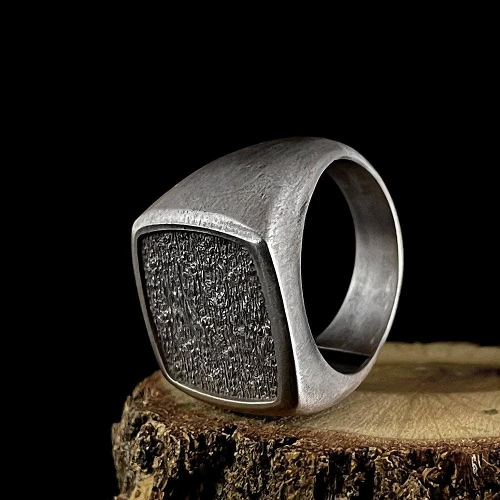 Heavy Men's Ring Blank Signet 7mm Wide Band in SOLID Silver