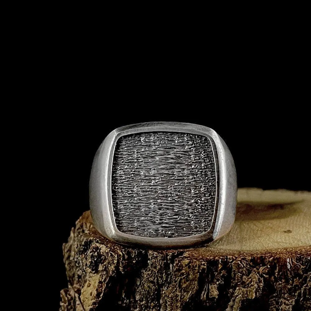 Heavy Men's Ring Blank Signet 7mm Wide Band in SOLID Silver