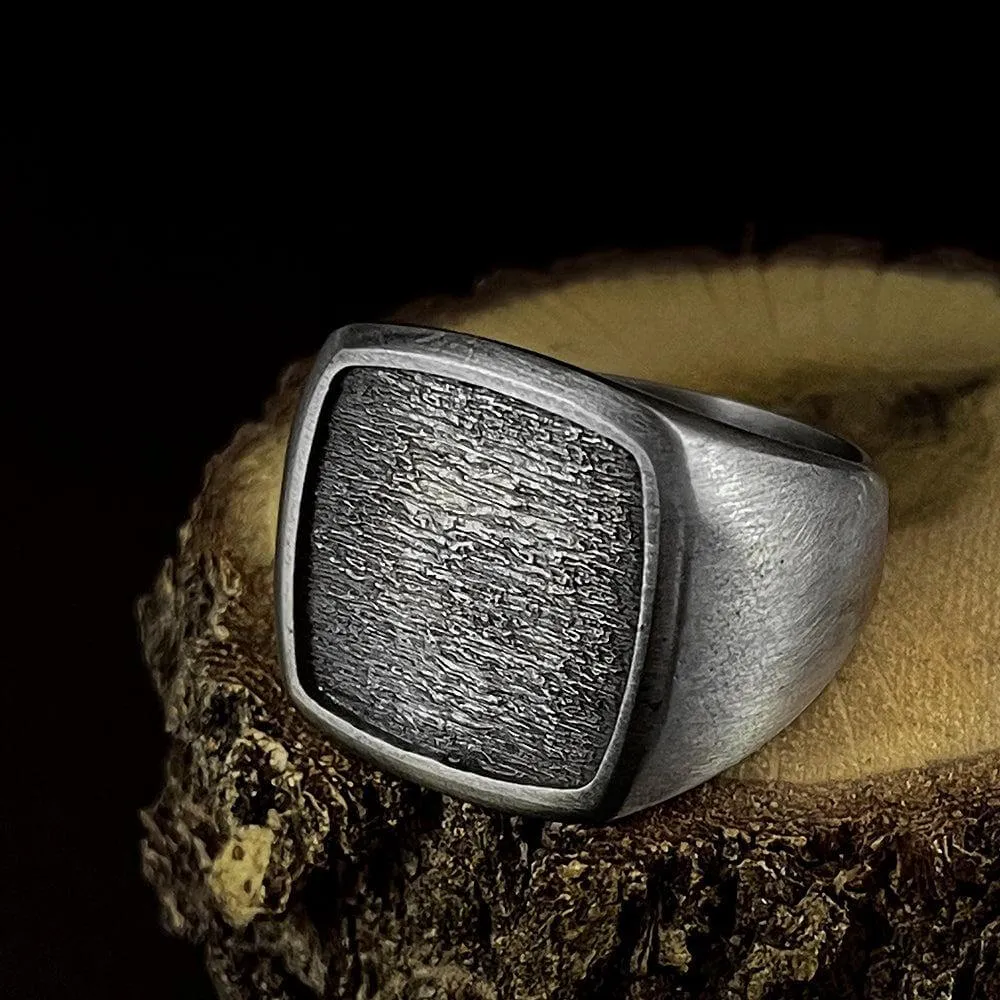 Heavy Men's Ring Blank Signet 7mm Wide Band in SOLID Silver