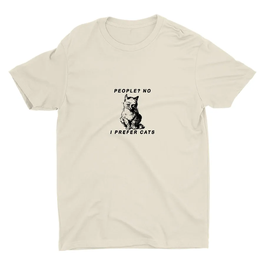 I PREFER CATS  Cotton Tee