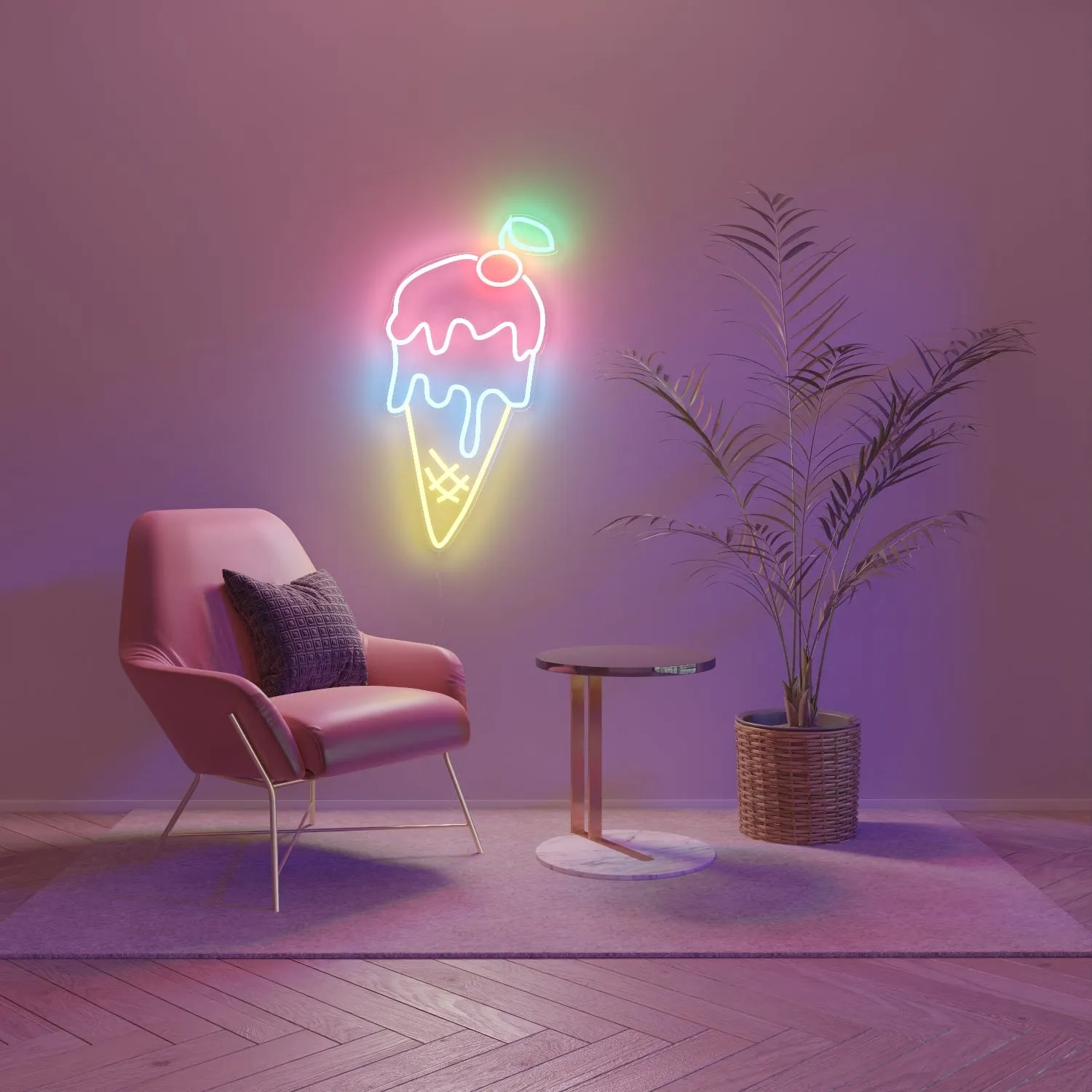 Ice Cream, man by Kelly Dabbah - LED Neon Sign
