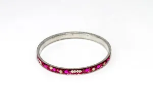 Indian Pakistani Silver Bracelet - Pink Color