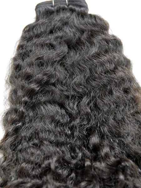 Indian Remy Kinky Wave Human Hair Extensions - Wefted Hair 14"