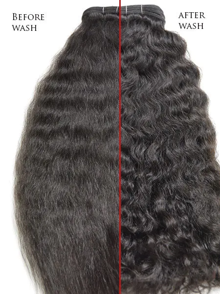 Indian Remy Kinky Wave Human Hair Extensions - Wefted Hair 26"
