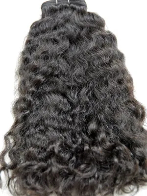 Indian Remy Kinky Wave Human Hair Extensions - Wefted Hair 26"