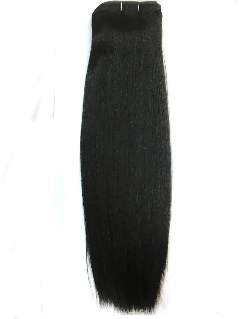 Indian Remy Yaki Straight Human Hair Extensions - Wefted Hair 18"