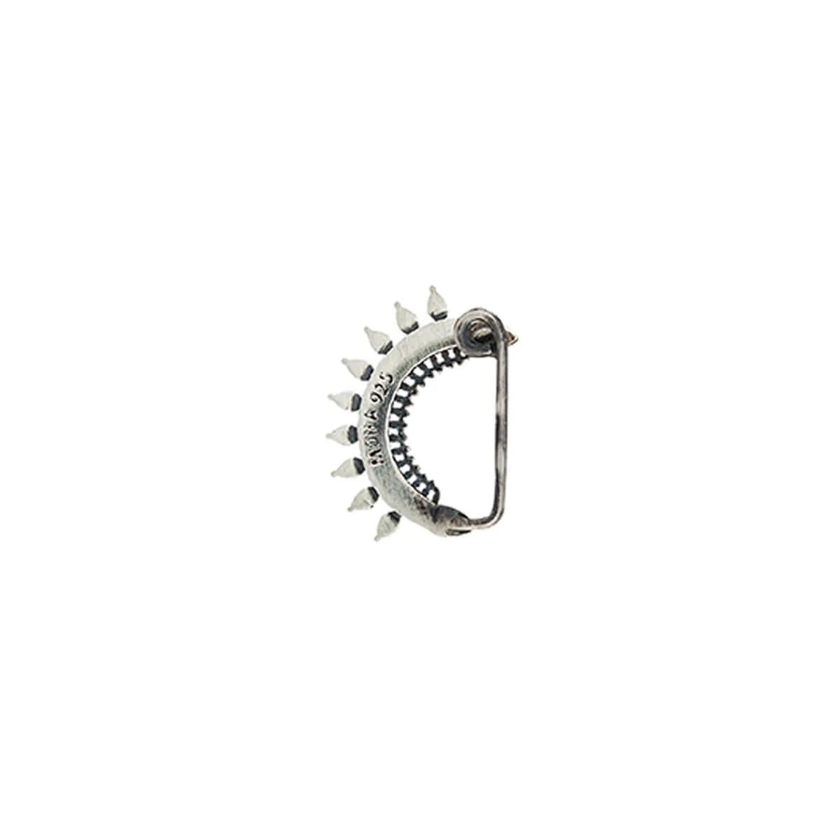 Isha Silver Nath/Nose Ring - Clip On Left