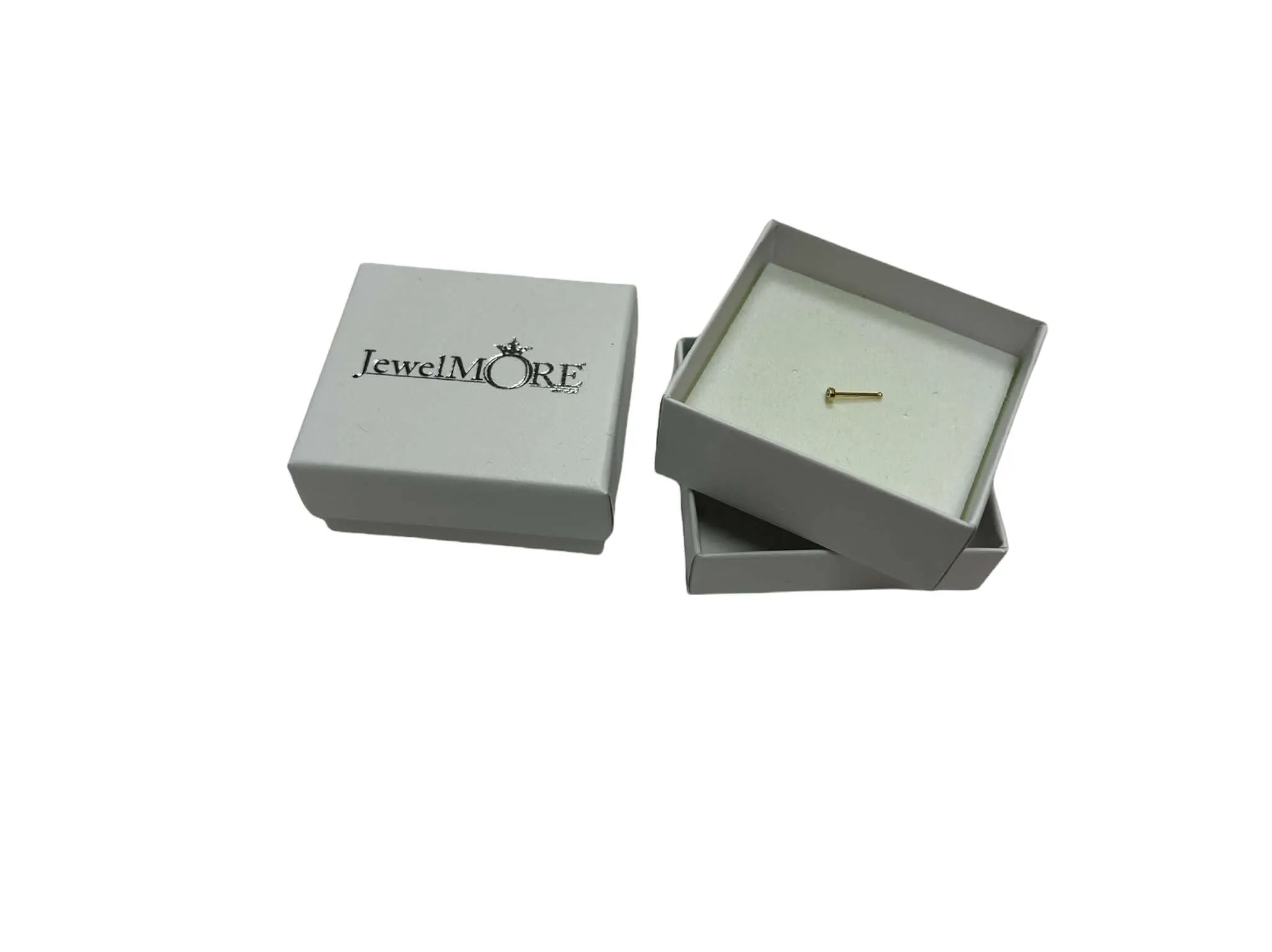 JewelMore 0.01ct Diamond Nose Ring Hoop - 14K White Gold or Yellow Gold