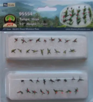 JTT 95554 Tulips, 1/2, HO-scale, (36 per pack)
