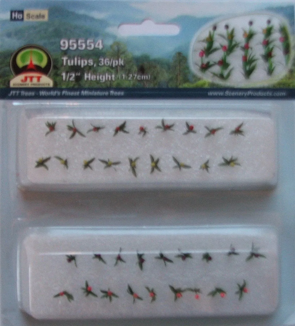 JTT 95554 Tulips, 1/2, HO-scale, (36 per pack)