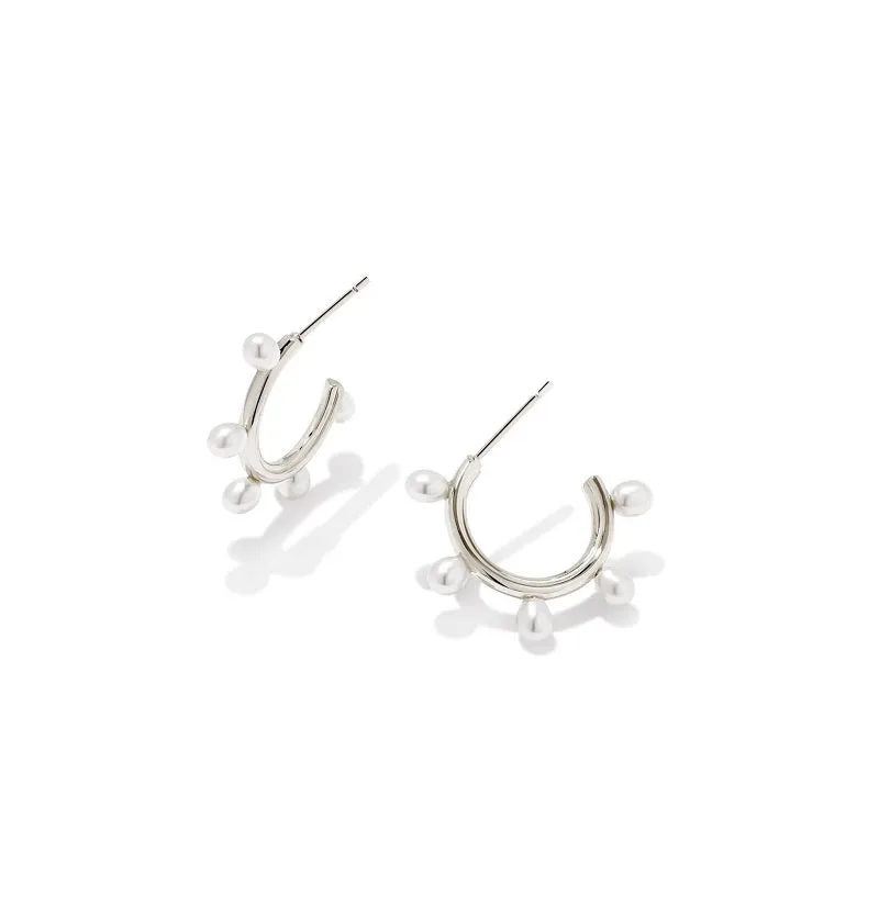 Kendra Scott Leighton Pearl Huggie Earrings