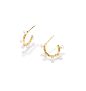 Kendra Scott Leighton Pearl Huggie Earrings