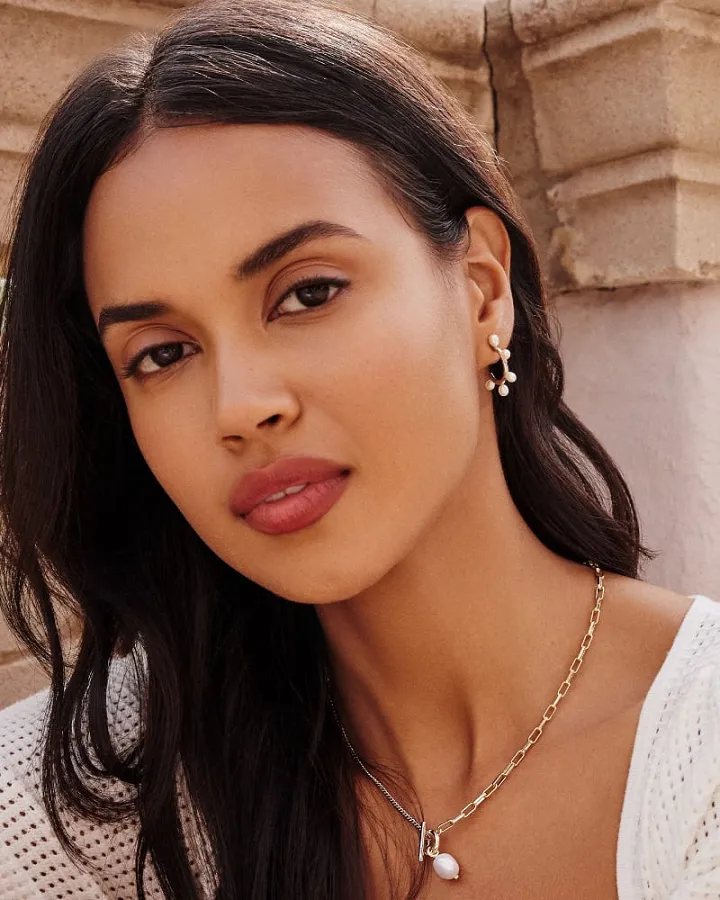 Kendra Scott Leighton Pearl Huggie Earrings