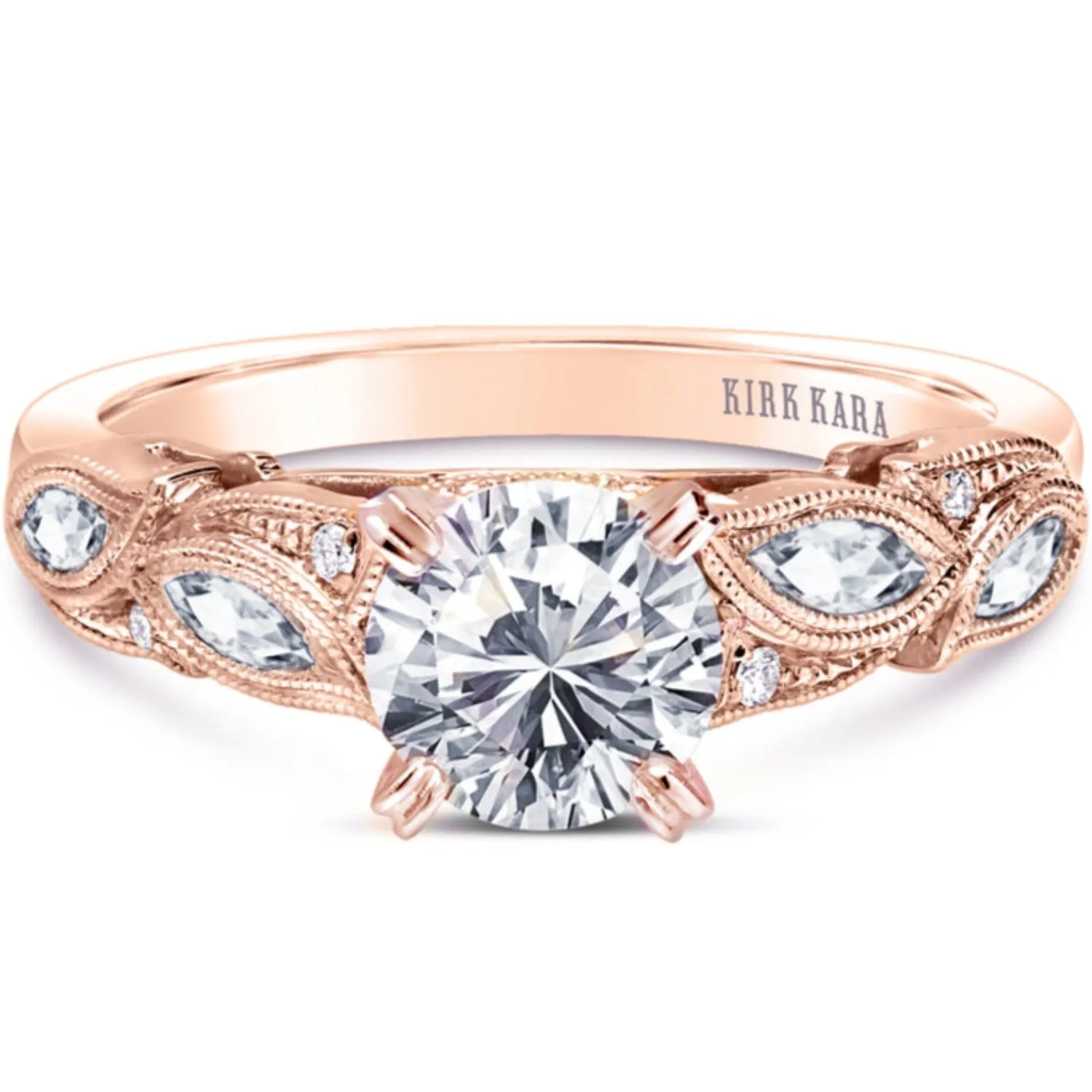 Kirk Kara "Dahlia"  Marquise Cut Leaf Diamond Engagement Ring