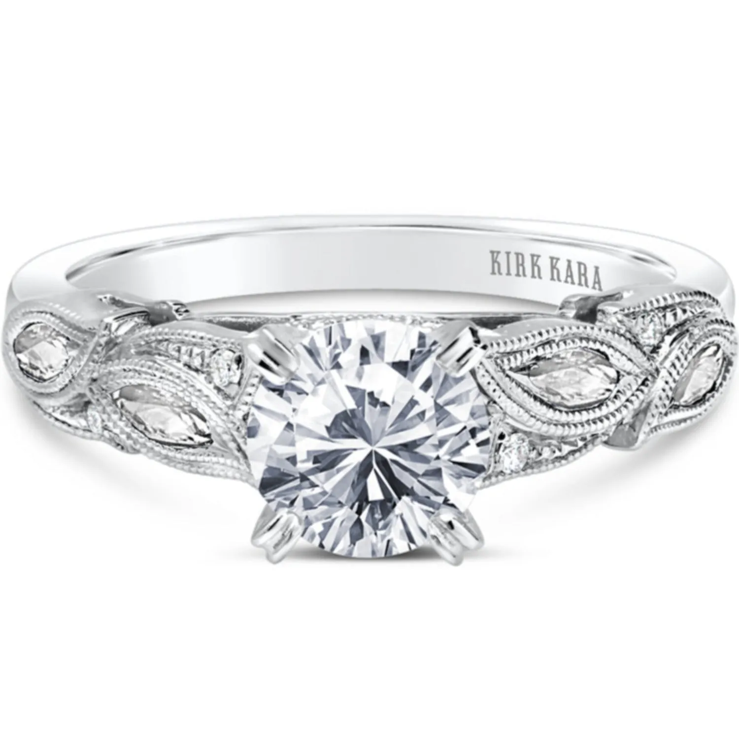Kirk Kara "Dahlia"  Marquise Cut Leaf Diamond Engagement Ring