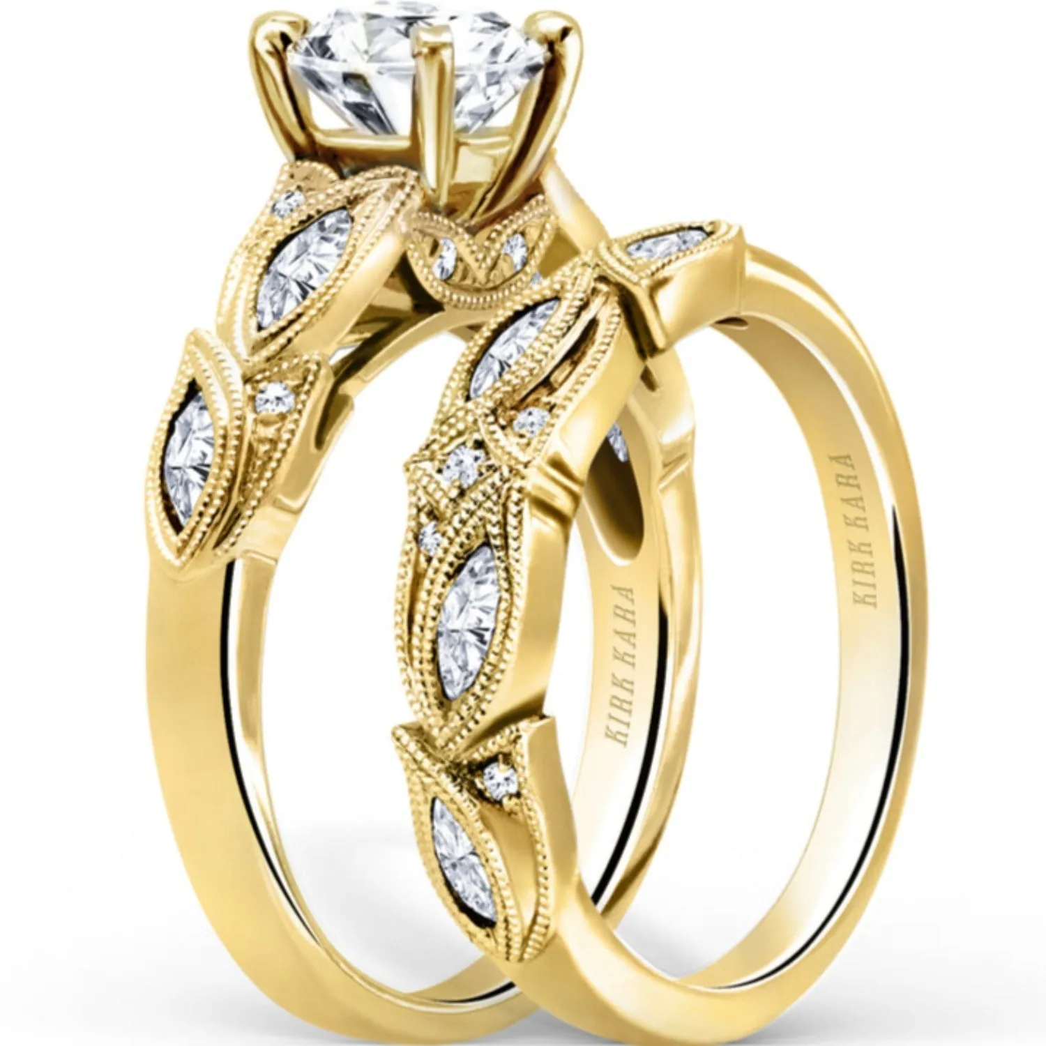 Kirk Kara "Dahlia"  Marquise Cut Leaf Diamond Engagement Ring