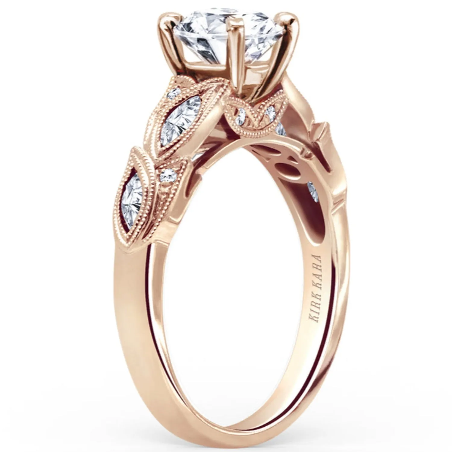 Kirk Kara "Dahlia"  Marquise Cut Leaf Diamond Engagement Ring