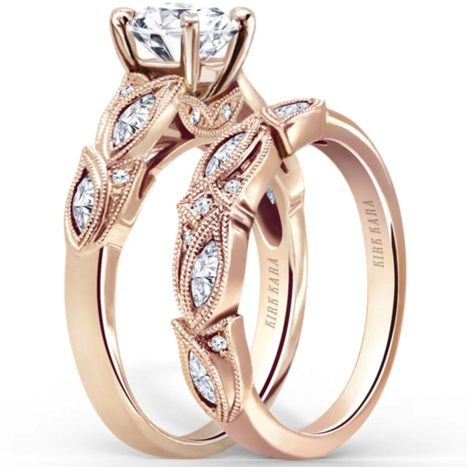 Kirk Kara "Dahlia"  Marquise Cut Leaf Diamond Engagement Ring