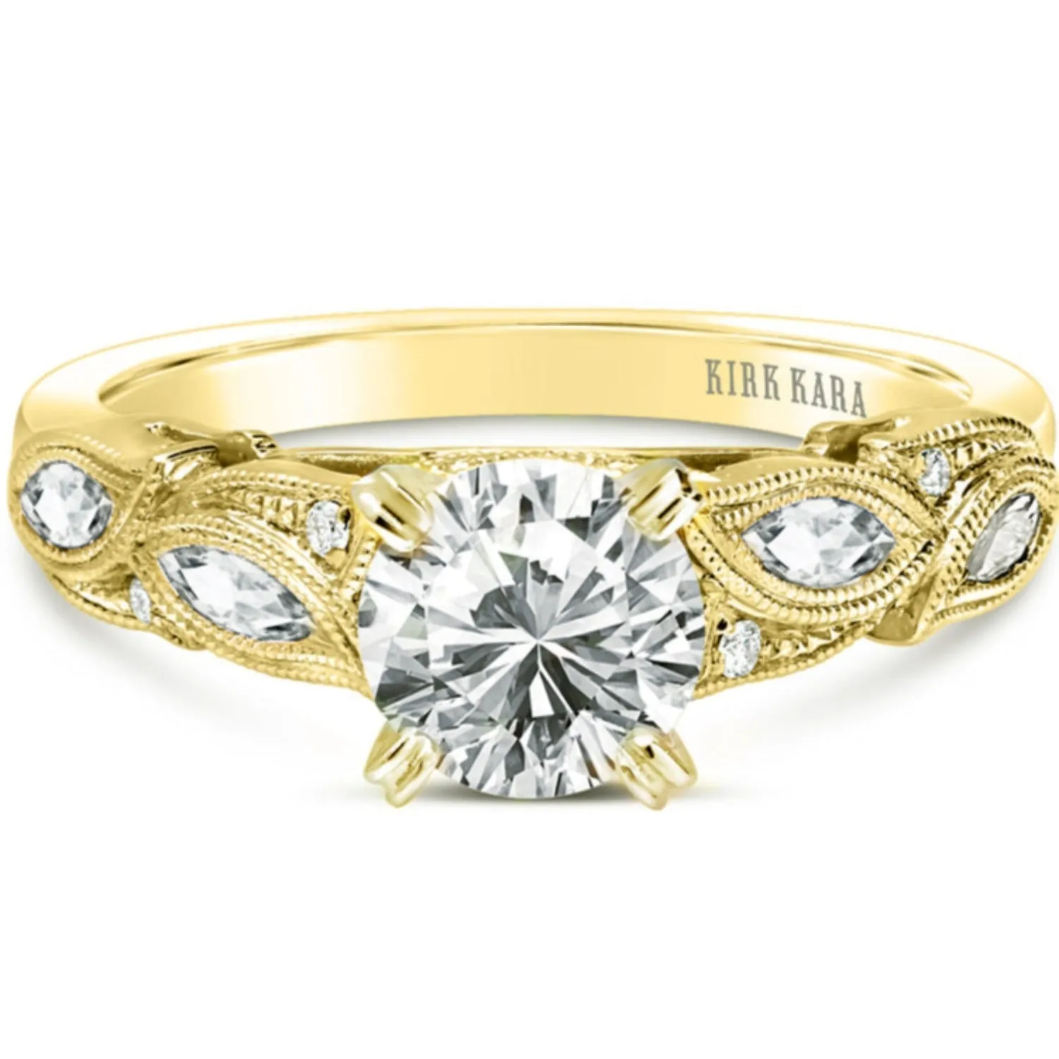 Kirk Kara "Dahlia"  Marquise Cut Leaf Diamond Engagement Ring