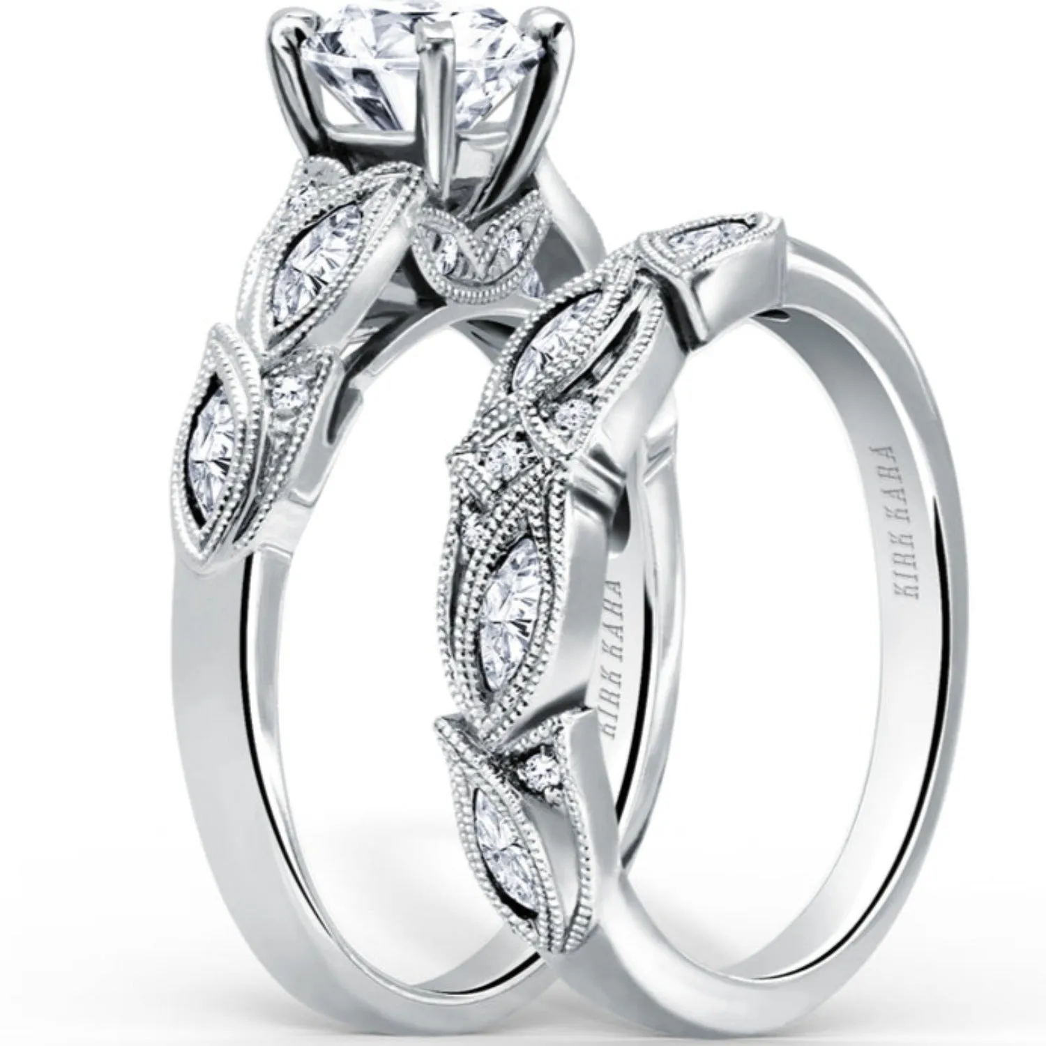 Kirk Kara "Dahlia"  Marquise Cut Leaf Diamond Engagement Ring