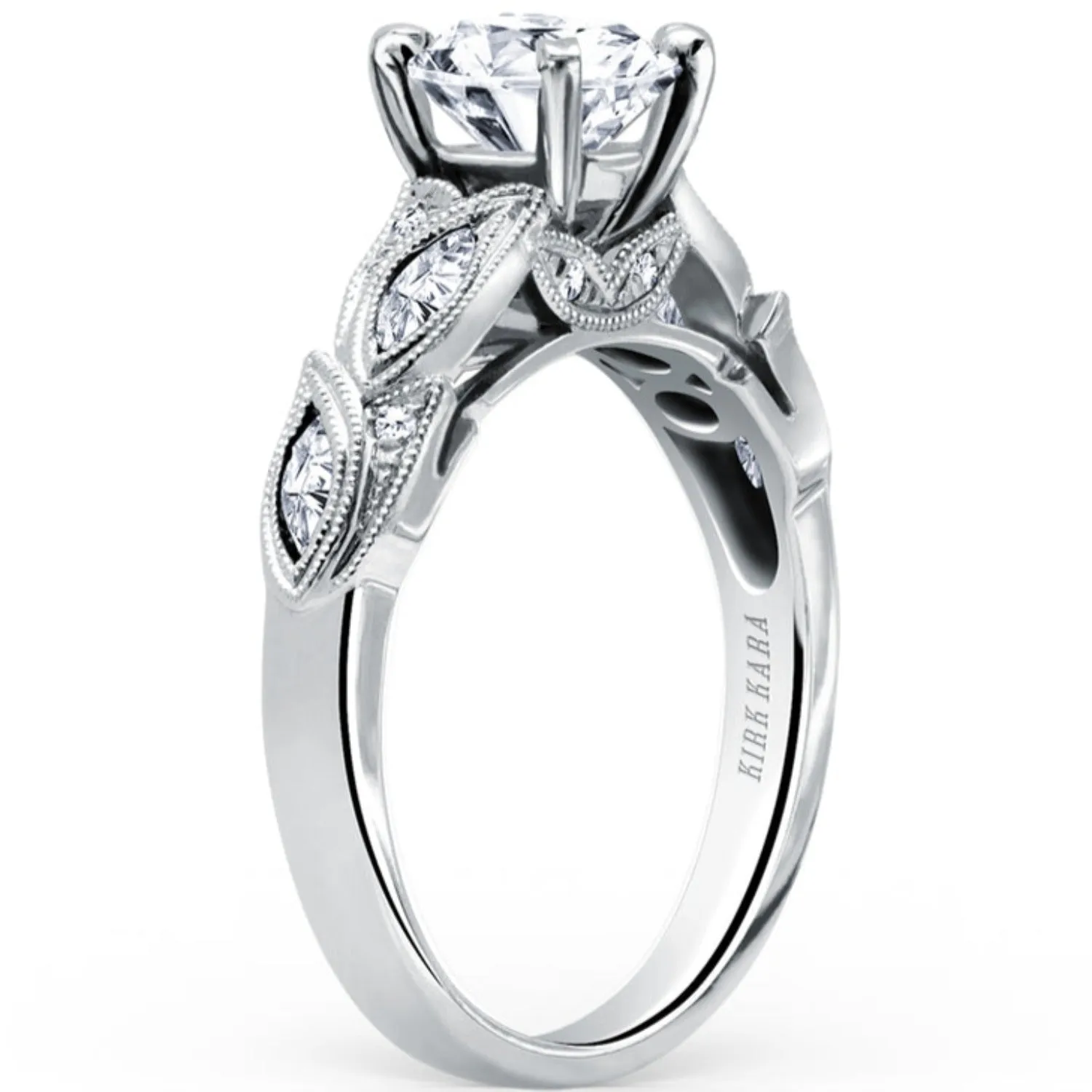 Kirk Kara "Dahlia"  Marquise Cut Leaf Diamond Engagement Ring
