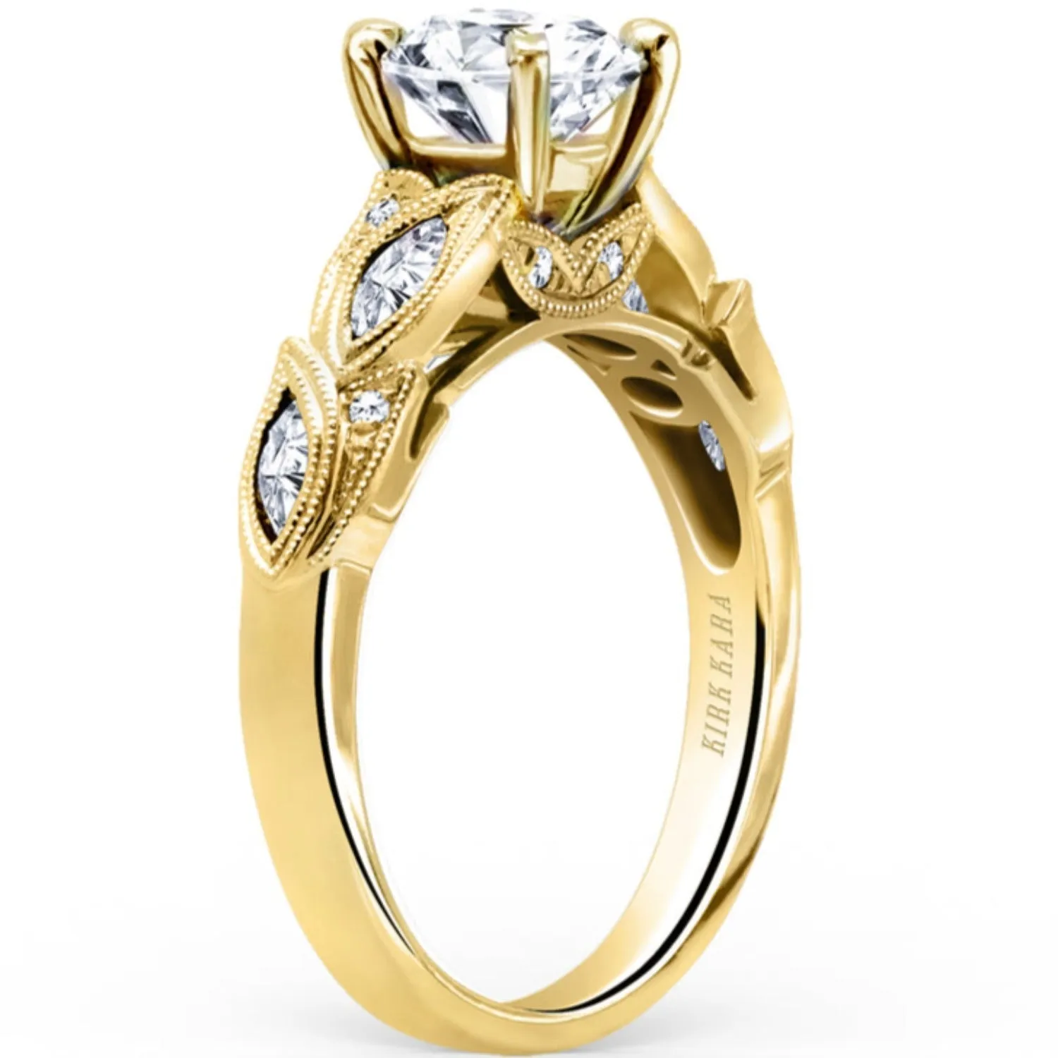 Kirk Kara "Dahlia"  Marquise Cut Leaf Diamond Engagement Ring