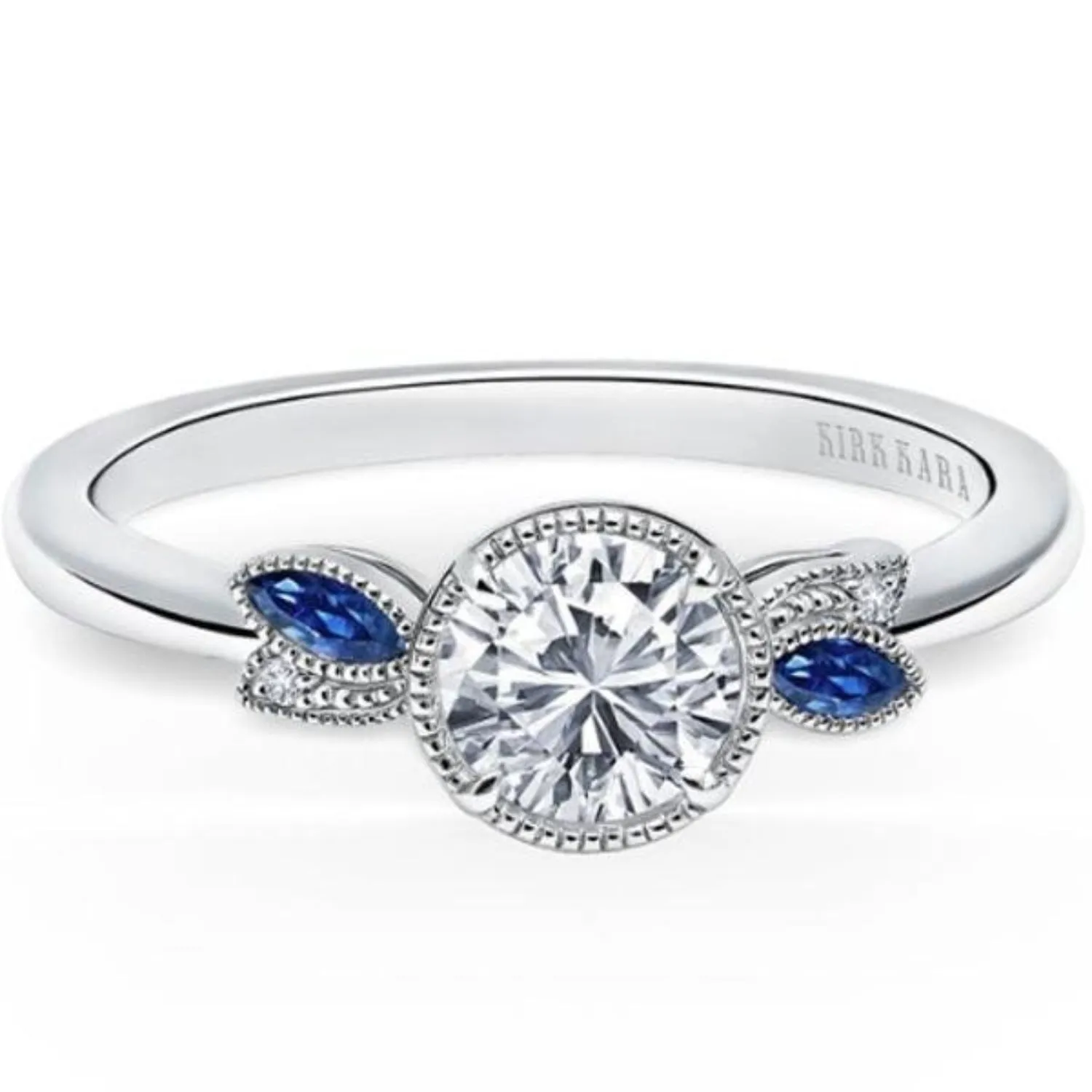 Kirk Kara "Dahlia" Nature-Inspired Blue Sapphire Engagement Ring