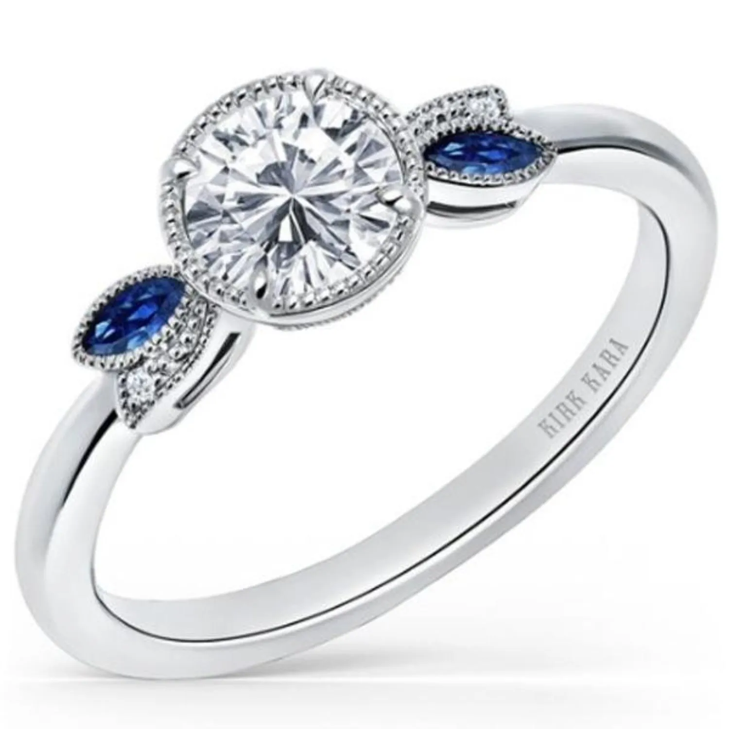 Kirk Kara "Dahlia" Nature-Inspired Blue Sapphire Engagement Ring