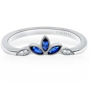 Kirk Kara "Dahlia" Nature-Inspired Blue Sapphire Wedding Band