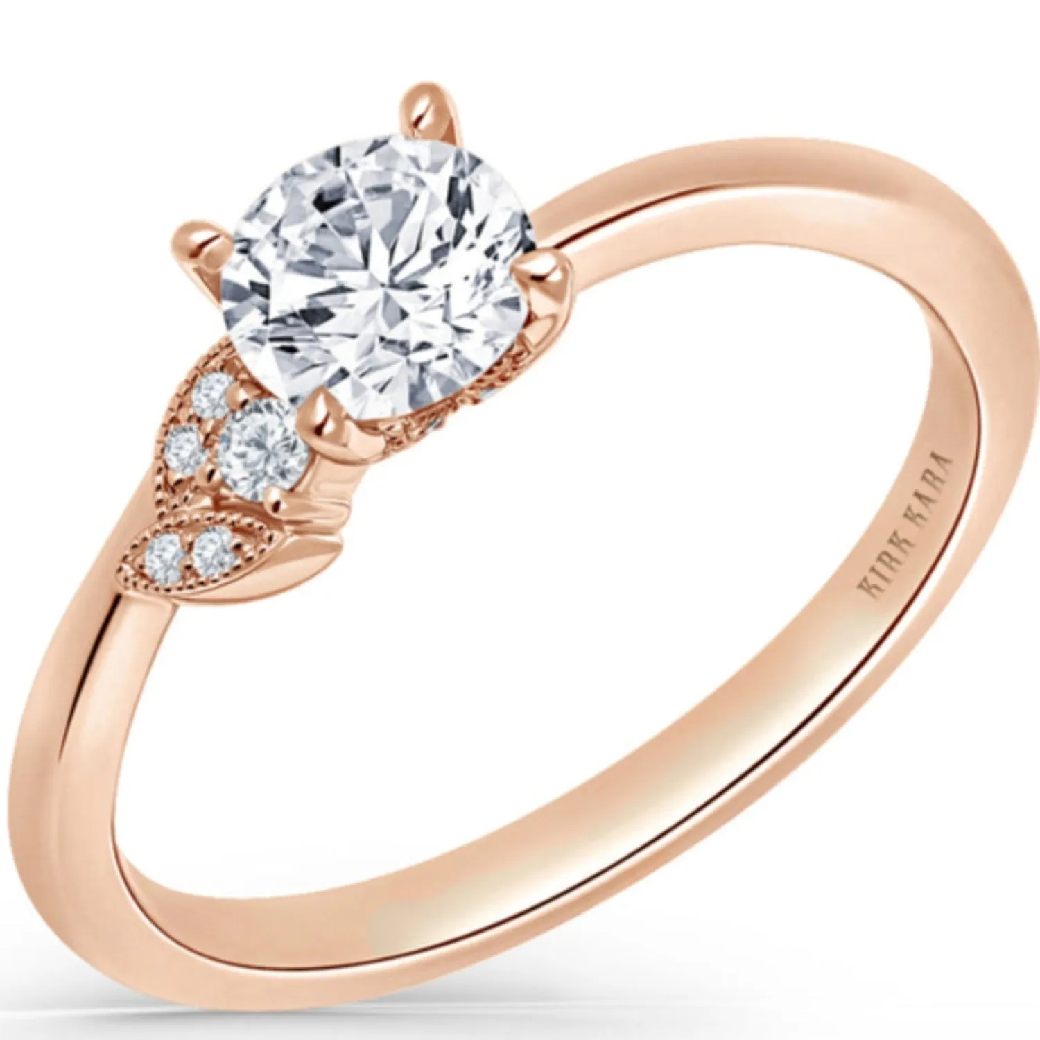 Kirk Kara "Dahlia" Petite Leaf Diamond Engagement Ring