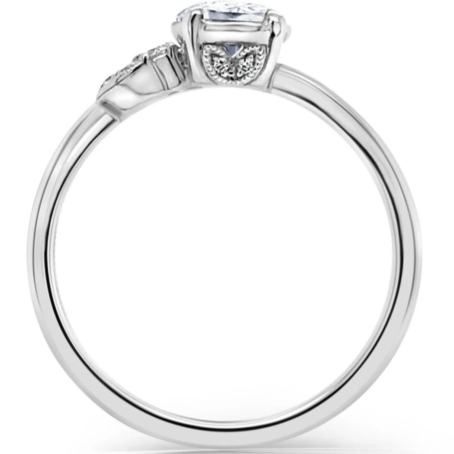 Kirk Kara "Dahlia" Petite Leaf Diamond Engagement Ring