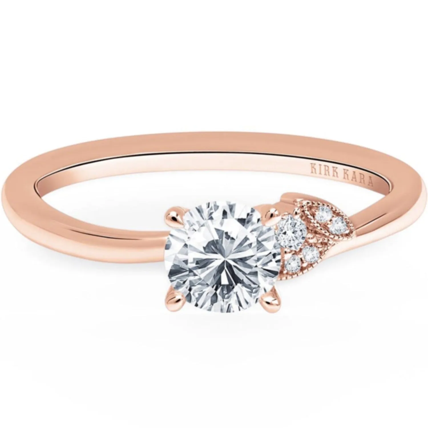 Kirk Kara "Dahlia" Petite Leaf Diamond Engagement Ring