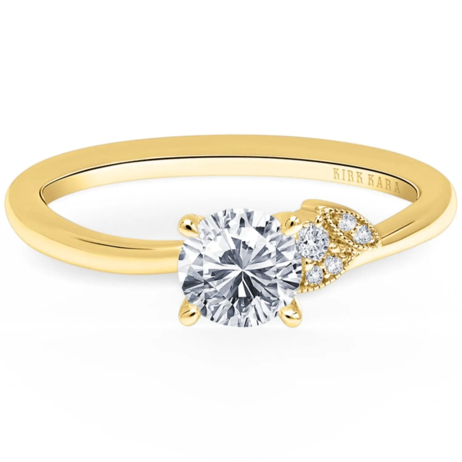 Kirk Kara "Dahlia" Petite Leaf Diamond Engagement Ring