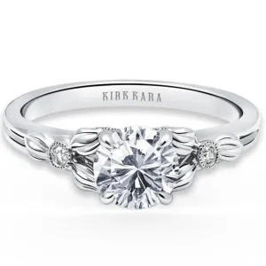 Kirk Kara "Dahlia" Petite Textured Leaf Diamond Engagement Ring