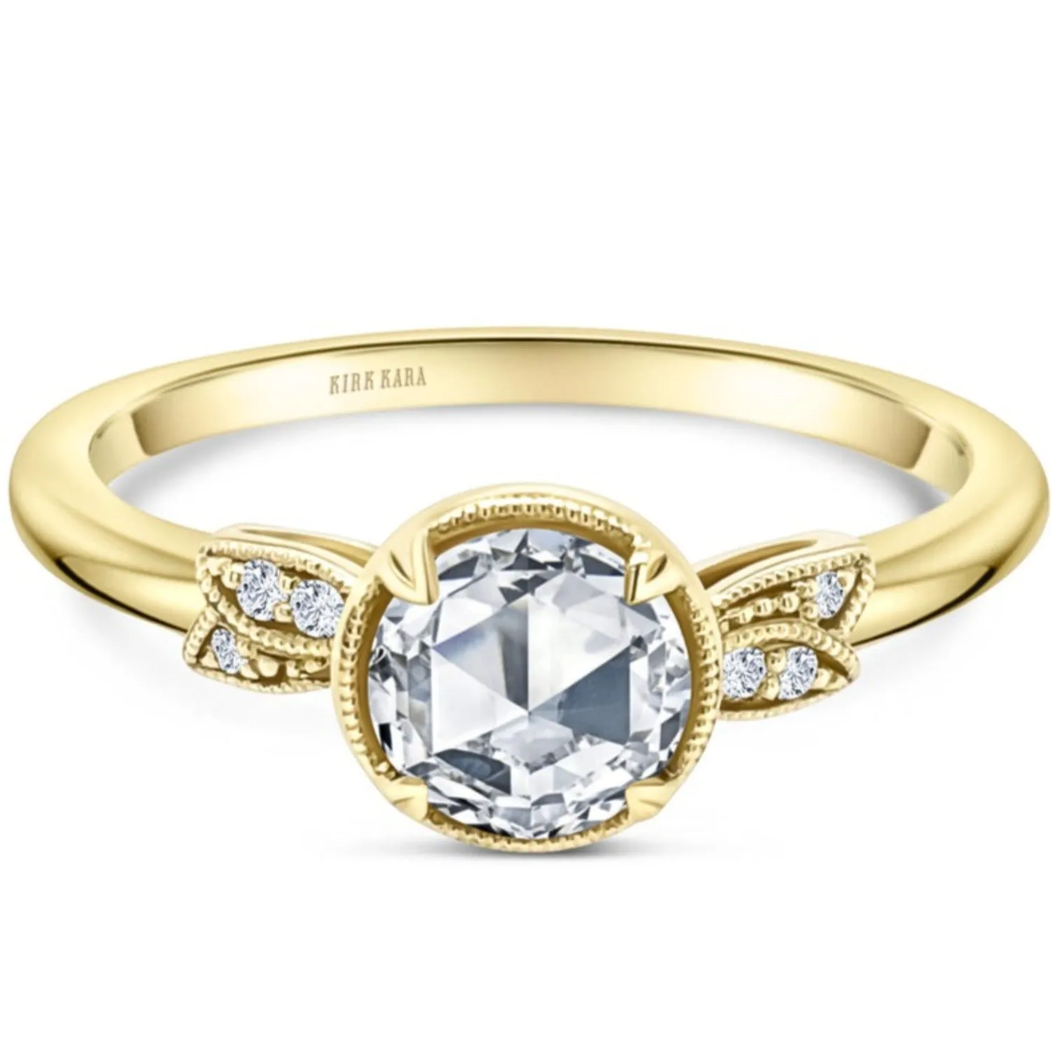 Kirk Kara "Dahlia" Rose Cut Leaf Diamond Engagement Ring