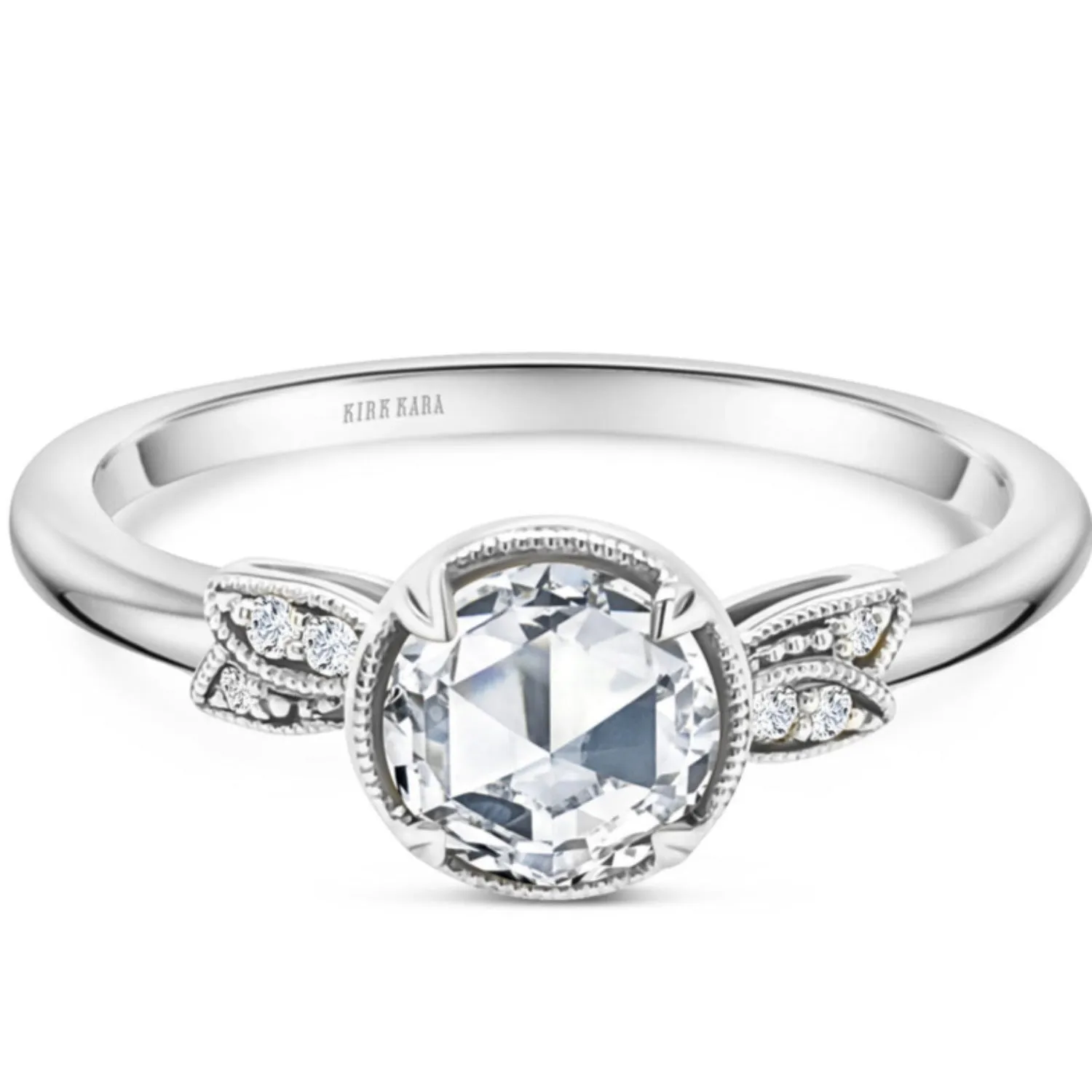Kirk Kara "Dahlia" Rose Cut Leaf Diamond Engagement Ring