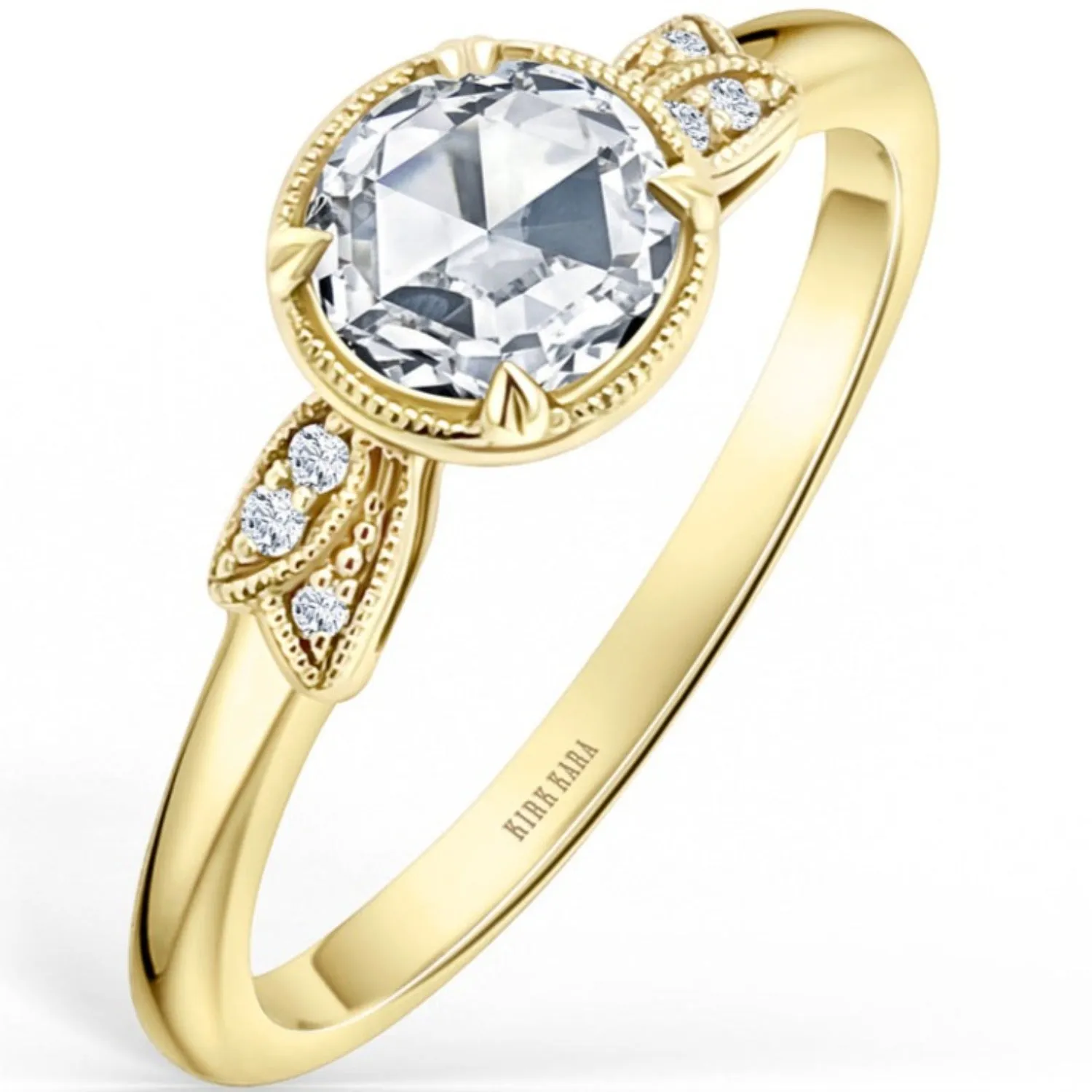 Kirk Kara "Dahlia" Rose Cut Leaf Diamond Engagement Ring