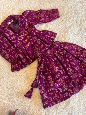 Klingaru Lehanga -Purple Warli Benarsi - Preorder