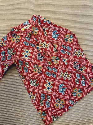 Klingaru Long Kurta - Red Ethnic Ellie  ( Last Pieces ) Size-1-2 Years