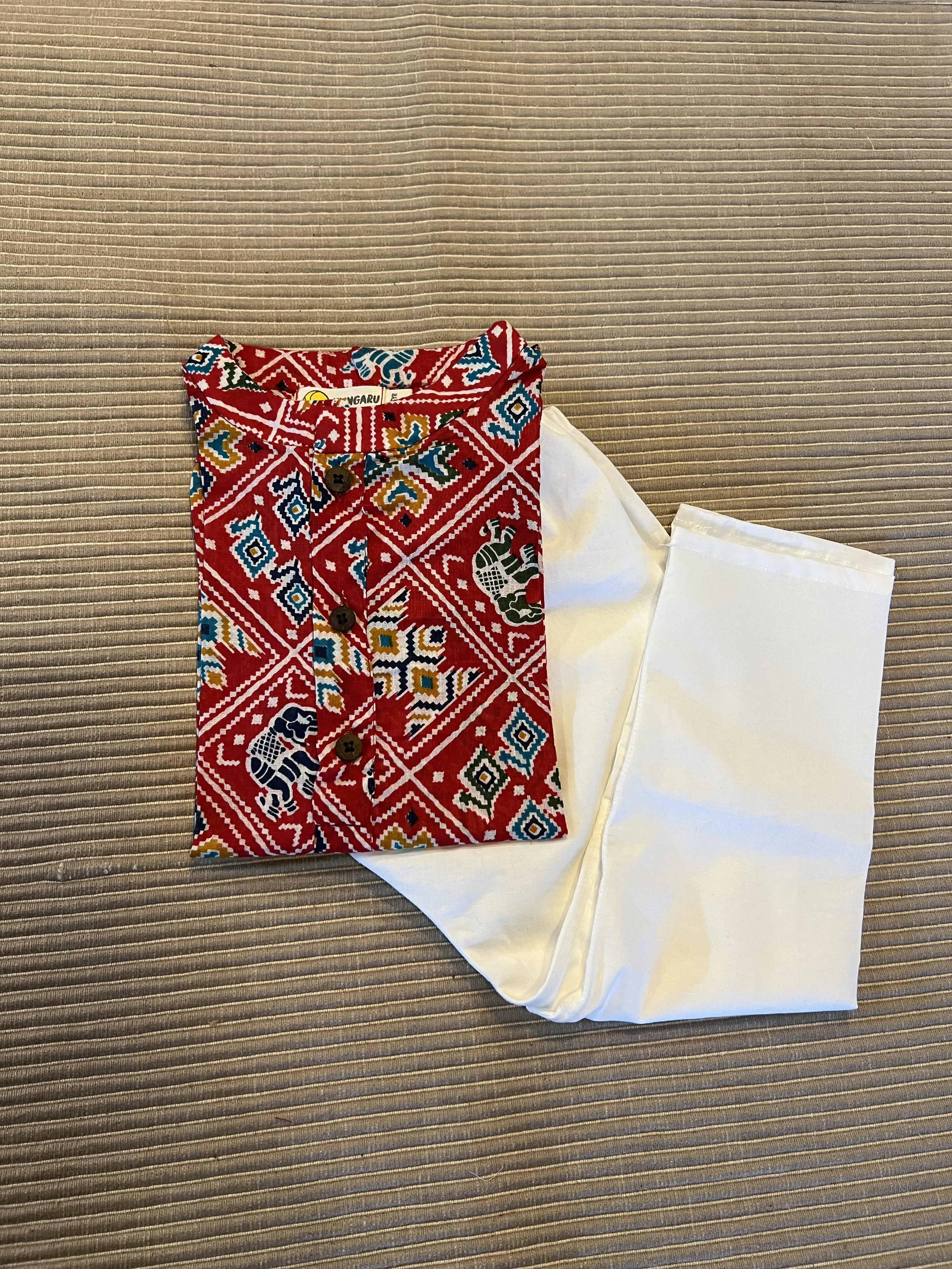 Klingaru Long Kurta - Red Ethnic Ellie  ( Last Pieces ) Size-1-2 Years