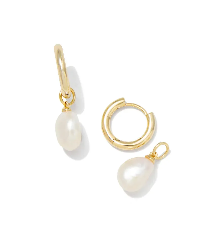 KS Willa Pearl Huggie Earrings