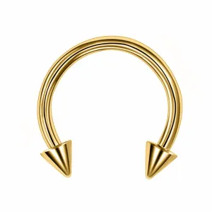 Kultainen hevosenkenkä kaartioilla 1.2mm (PVD Titaani G23)