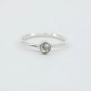 Labradorite Dainty Ring in Sterling Silver