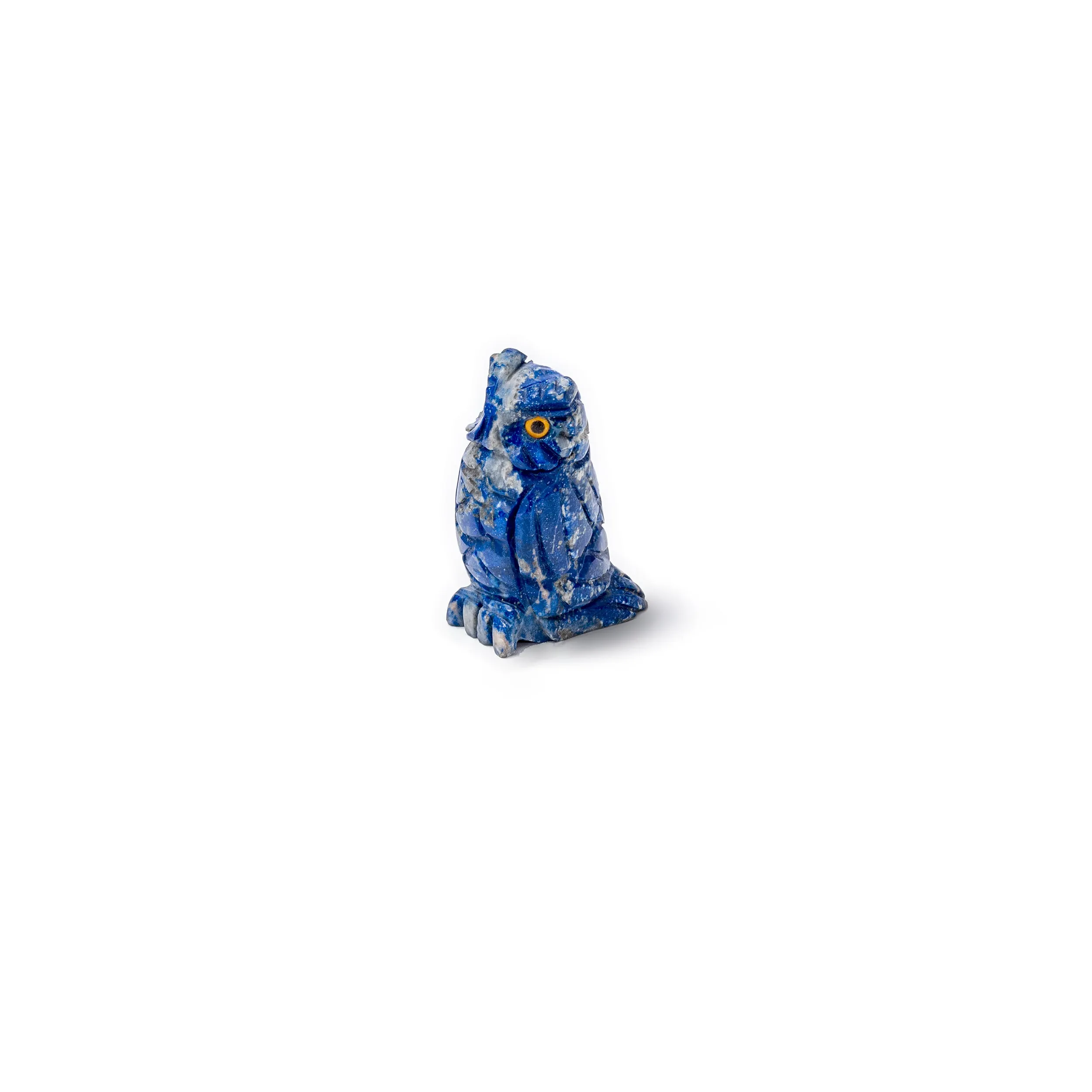Lapis Lazuli Owl Figurine Medium | Artisan Carved Decor | Inspired by Nature