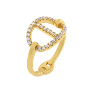 Large CZ Open Mariner Link Ring