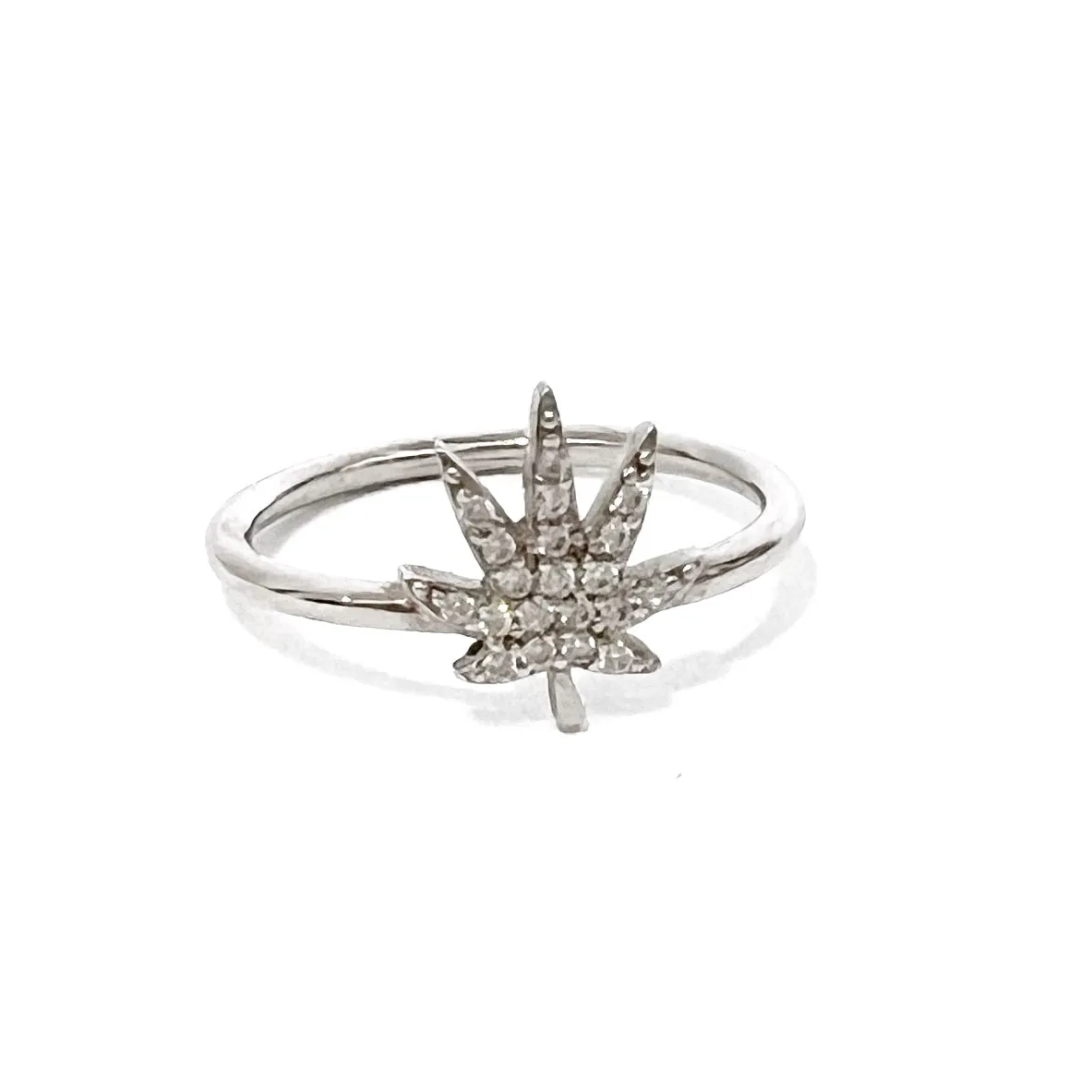 Leaf Pave Ring