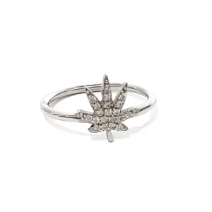 Leaf Pave Ring